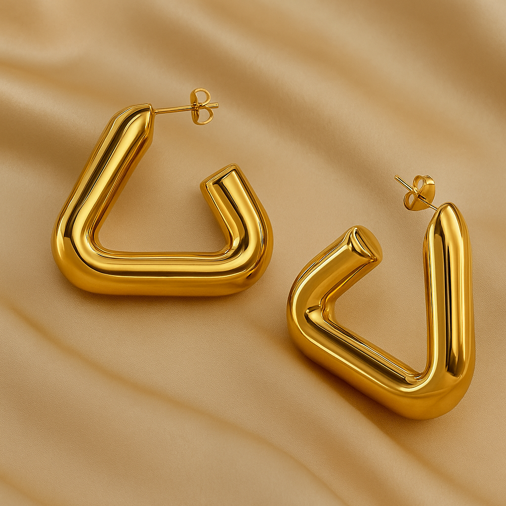 Triangle Hollow Drop Earrings For Women : CJLX219770401AZ