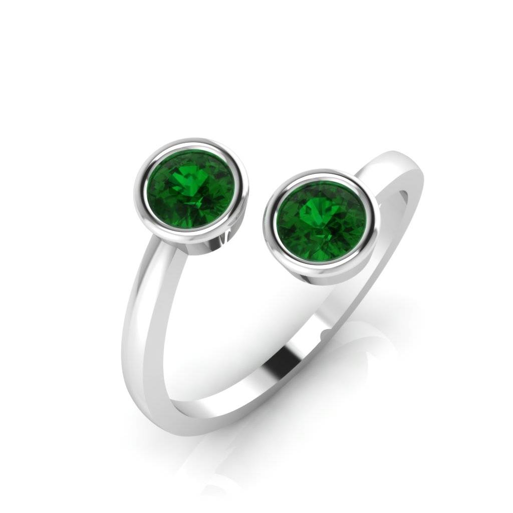 Yellow Gold Heart Silver Ring