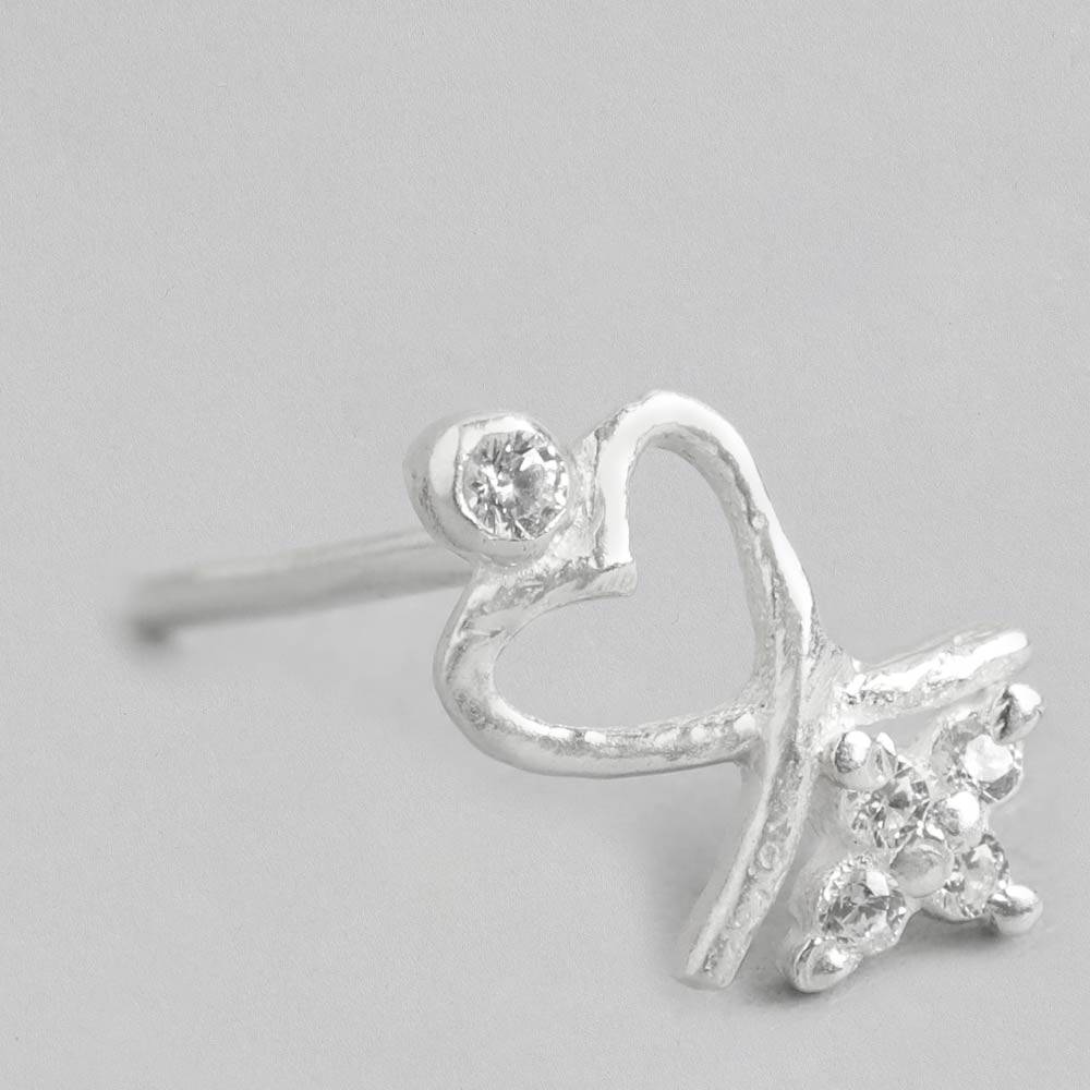 Silver 92.5 Heart Earring : Silver 92.5 Heart Earring : Z125SG002N063