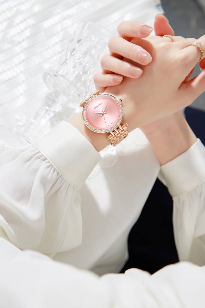 Giordano Classic Analog Watch For Women With Crystal-Studded Bezel And Stainless Steel Strap : GZ-60015-22