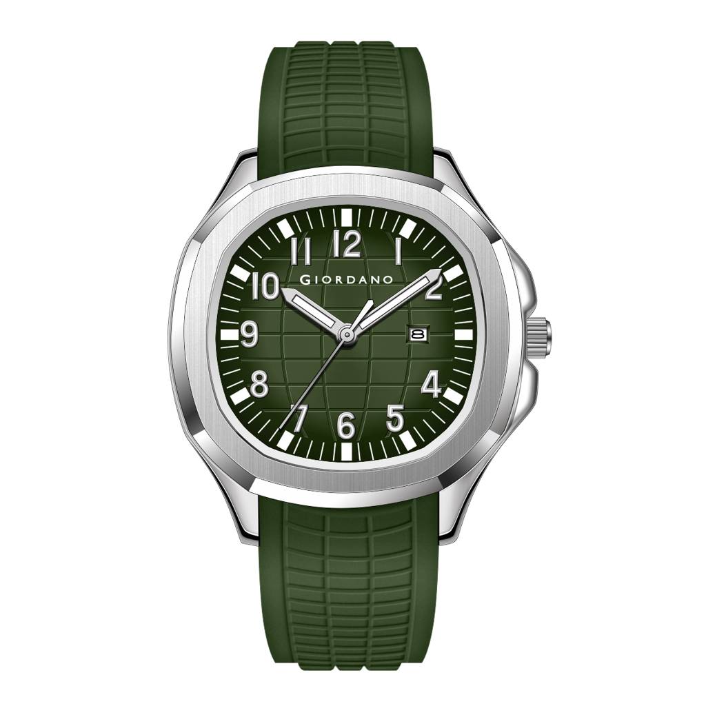 Giordano Precision And Comfort Analog Watch For Men With Textured Dial & Trendy Silicone Band - Gz-50118 : GZ-50118-04