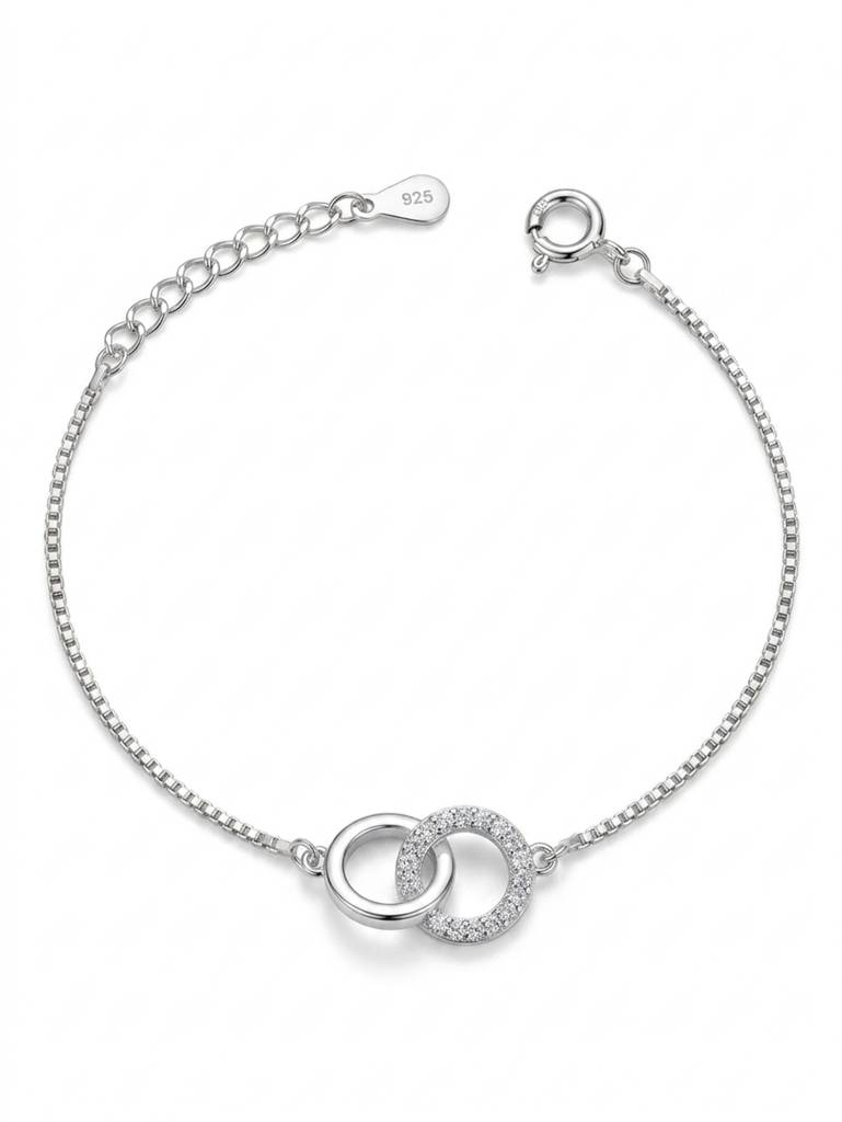 Interlocking Circles Box Chain Bracelet : BR1142