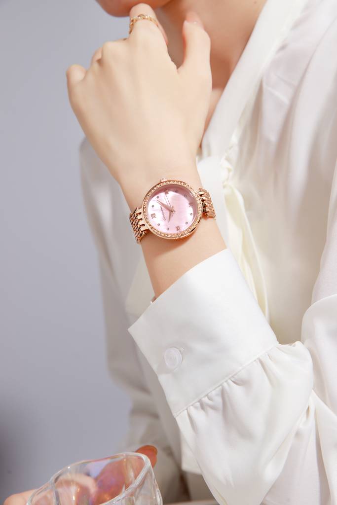 Giordano Analog Watch For Women With Stainless Steel Strap And Crystal Embellished Bezel, Roman Numerals - A2060 : A2060-33