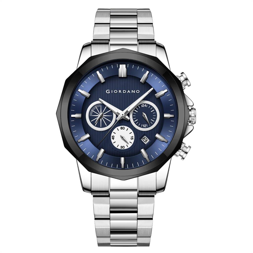Giordano Multi-Function Analog Watch For Men With Textured Dial, Classic Stainless Steel Strap And Date Function : GZ-50036-11