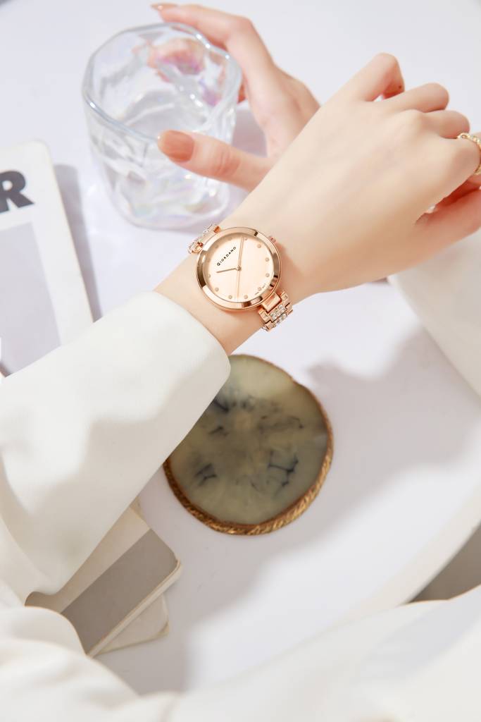 Giordano Eleganza Collection Analog Watch For Women With Crystal-Studded Strap & Diamond Indices - A2037 : A2037-55