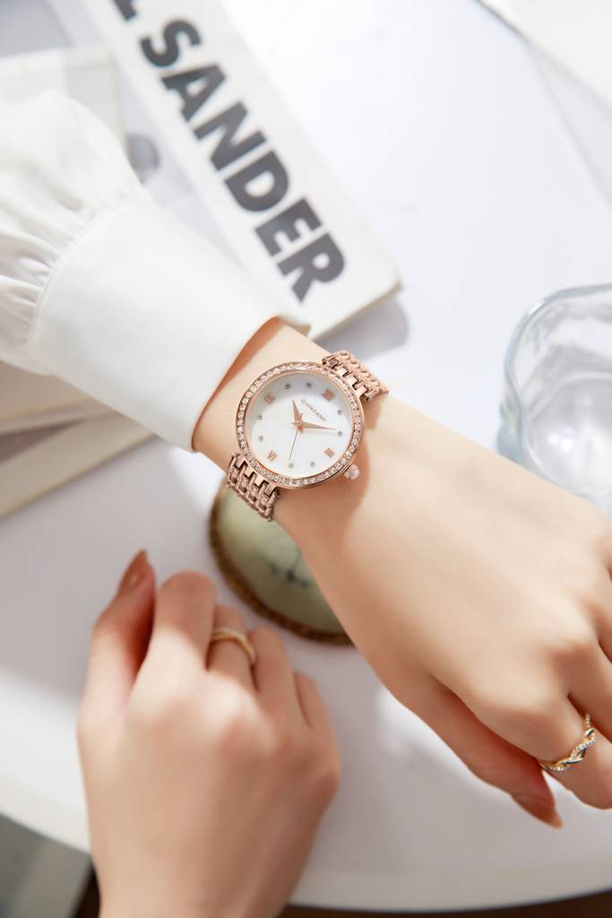 Giordano Analog Watch For Women With Stainless Steel Strap And Crystal Embellished Bezel, Roman Numerals - A2060 : A2060-22