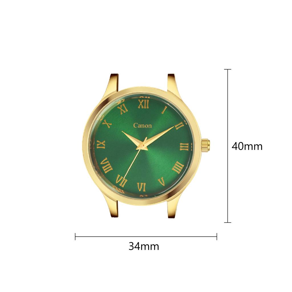Luxury Golden & Green Couple Watch With Roman Numerals Cn-485 : CN-485