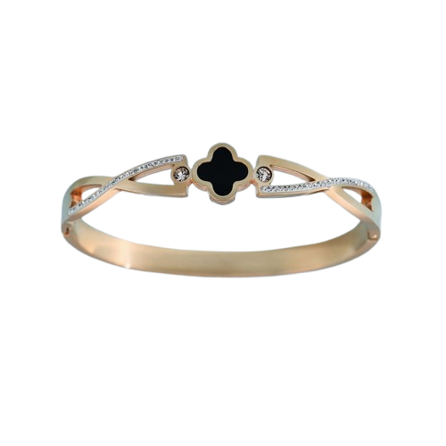 Enchanted Clover Bangle Bracelet : EnchantedCloverBangleBracelet-LT-BR-BS-12