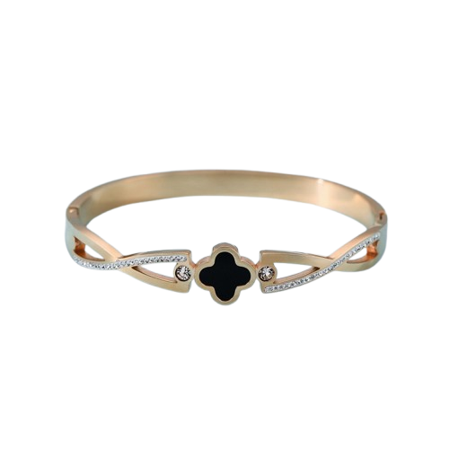 Enchanted Clover Bangle Bracelet : EnchantedCloverBangleBracelet-LT-BR-BS-12
