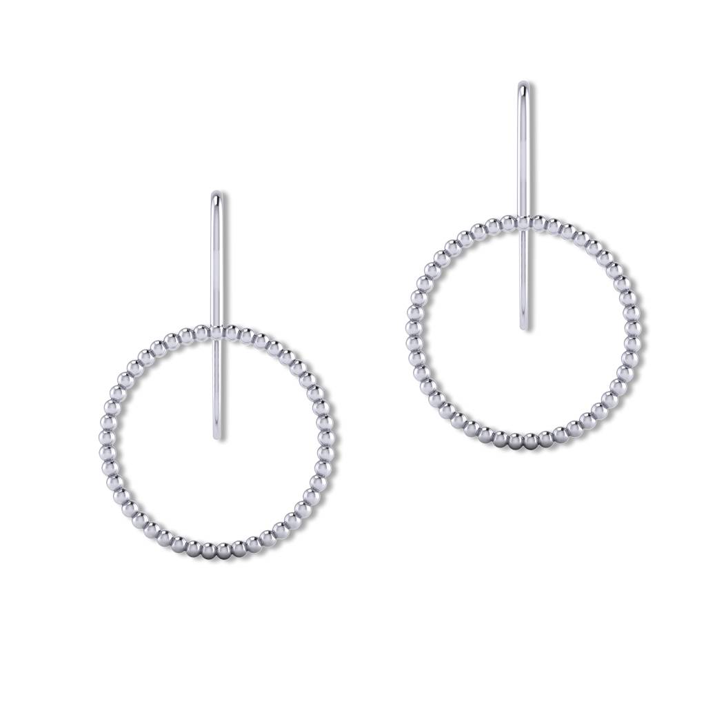 Iski Uski 925 Sterling Silver Round Classic Drop Earrings