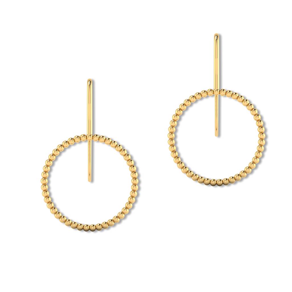 Iski Uski 925 Sterling Silver Round Classic Drop Earrings