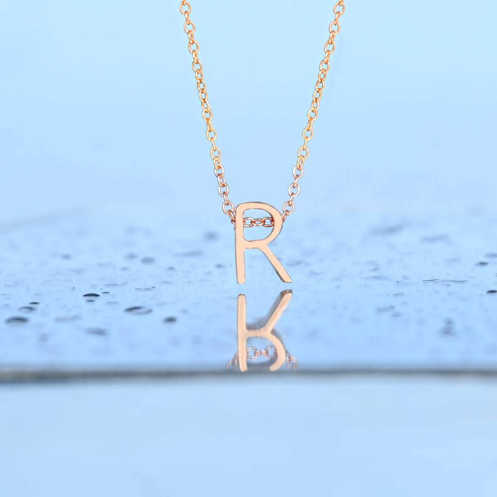Radiant R Initial Necklace : IIN190