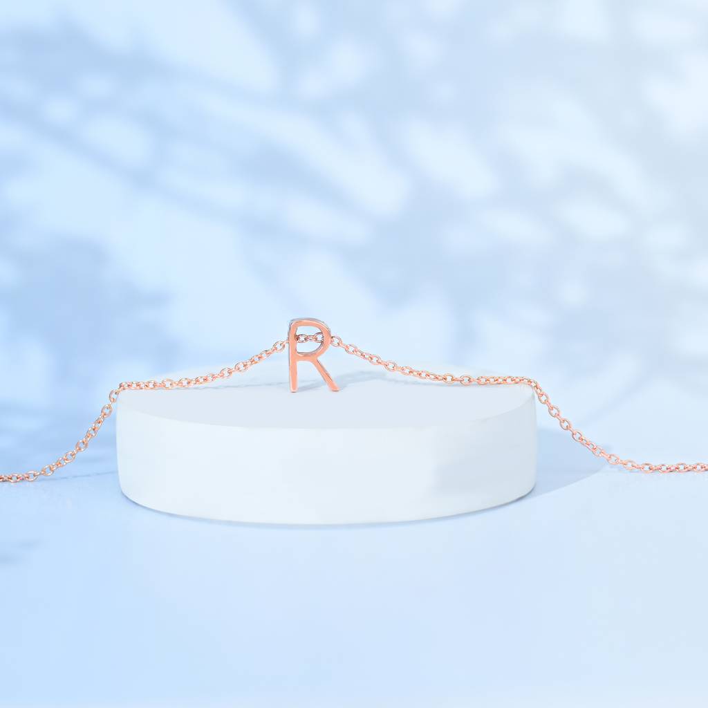Radiant R Initial Necklace : IIN190
