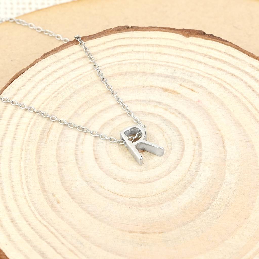 Radiant R Initial Necklace : IIN179