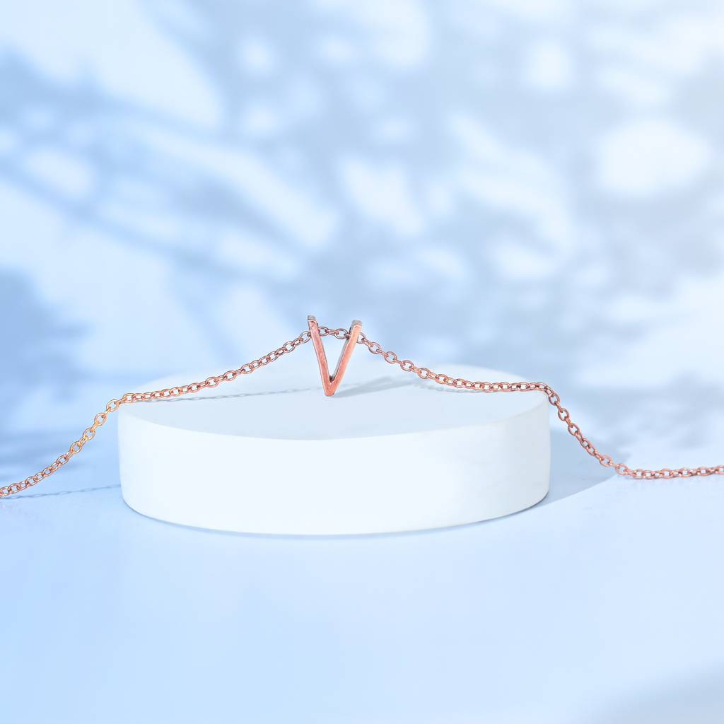 Vivid V Initial Necklace : KIN237