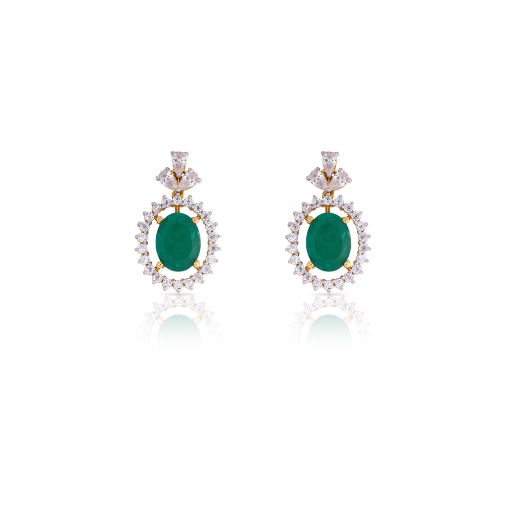 Emerald Glow Necklace Set For Party Wear : AA197