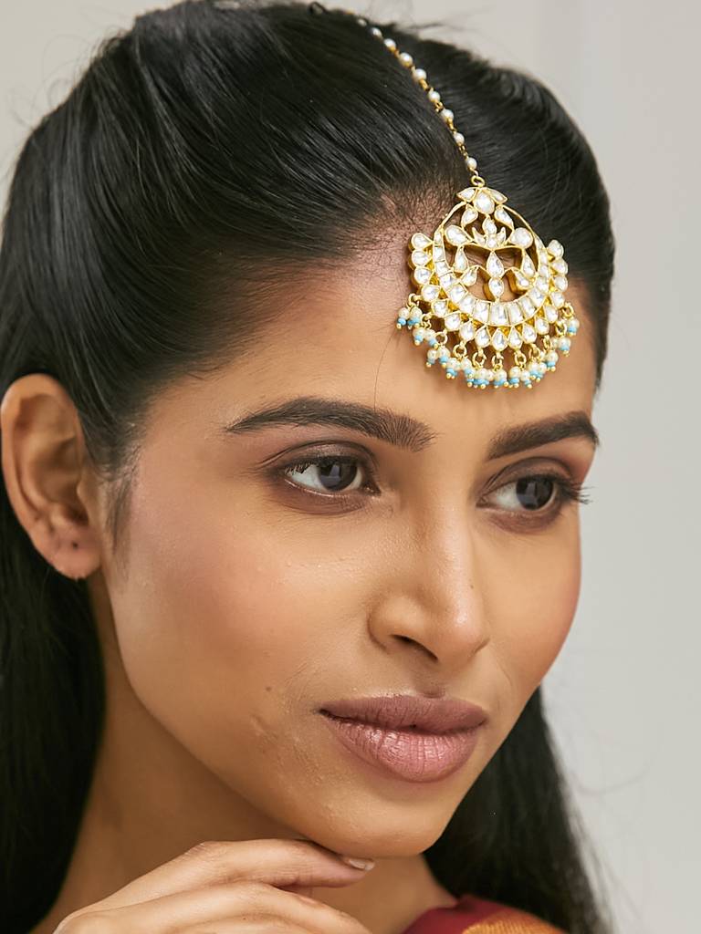 22K Gold-Plated Head Band Cum Choker For Womens : YI24A0236H