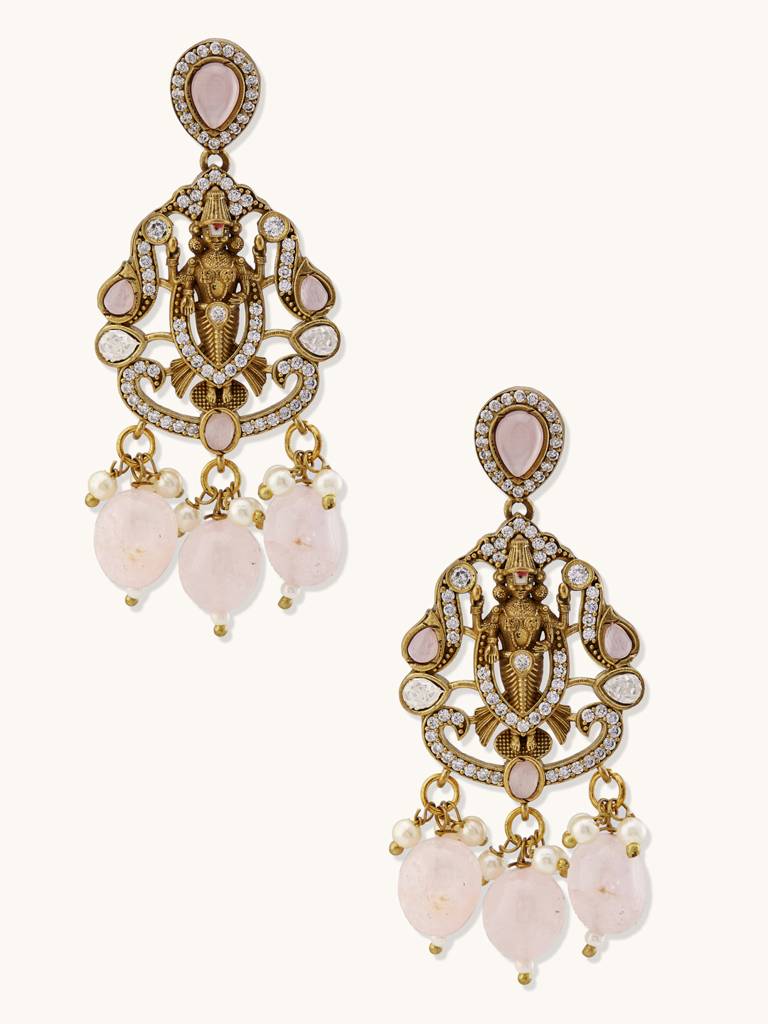 Elegant Pearl And Gold-Plated Necklace Set With Earrings : YI24A0234N