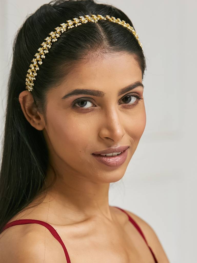 22K Gold-Plated Head Band Cum Choker : YI24A0209H