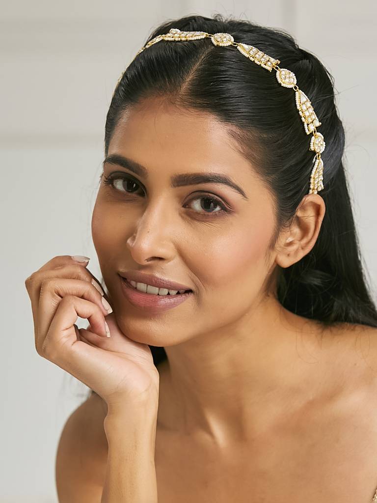 22K Gold-Plated Head Band Cum Choker For Women : YI24A0206H