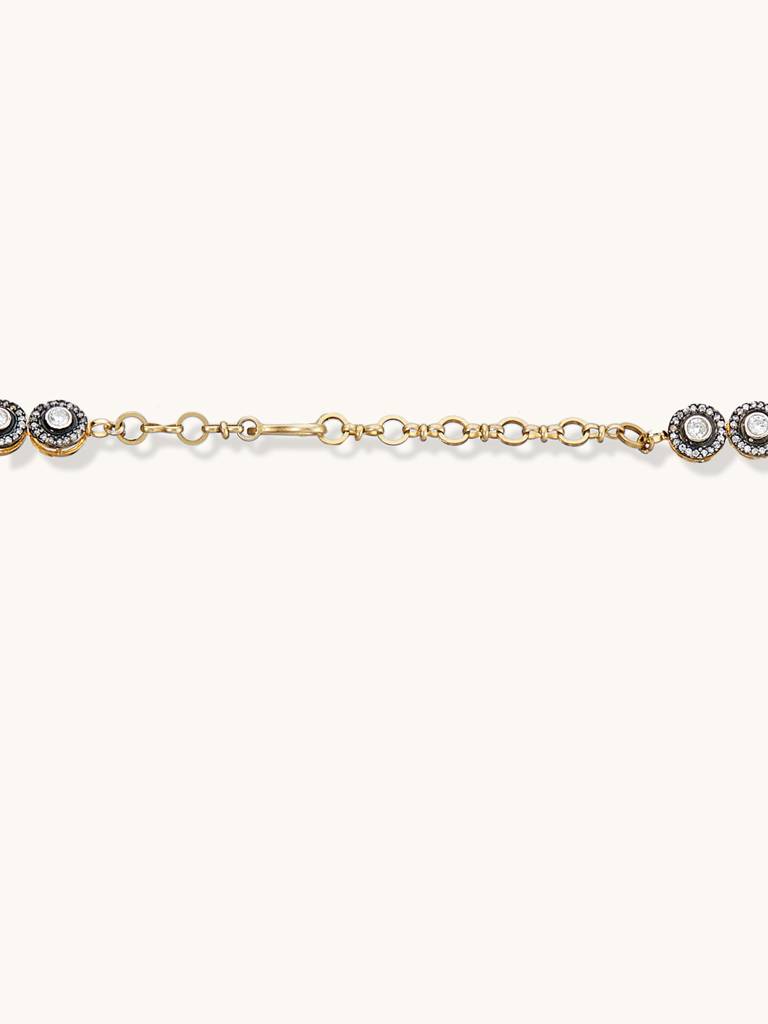 Elegant Multi-Layered Crystal Necklace With Gold Accents : YI24A0220N
