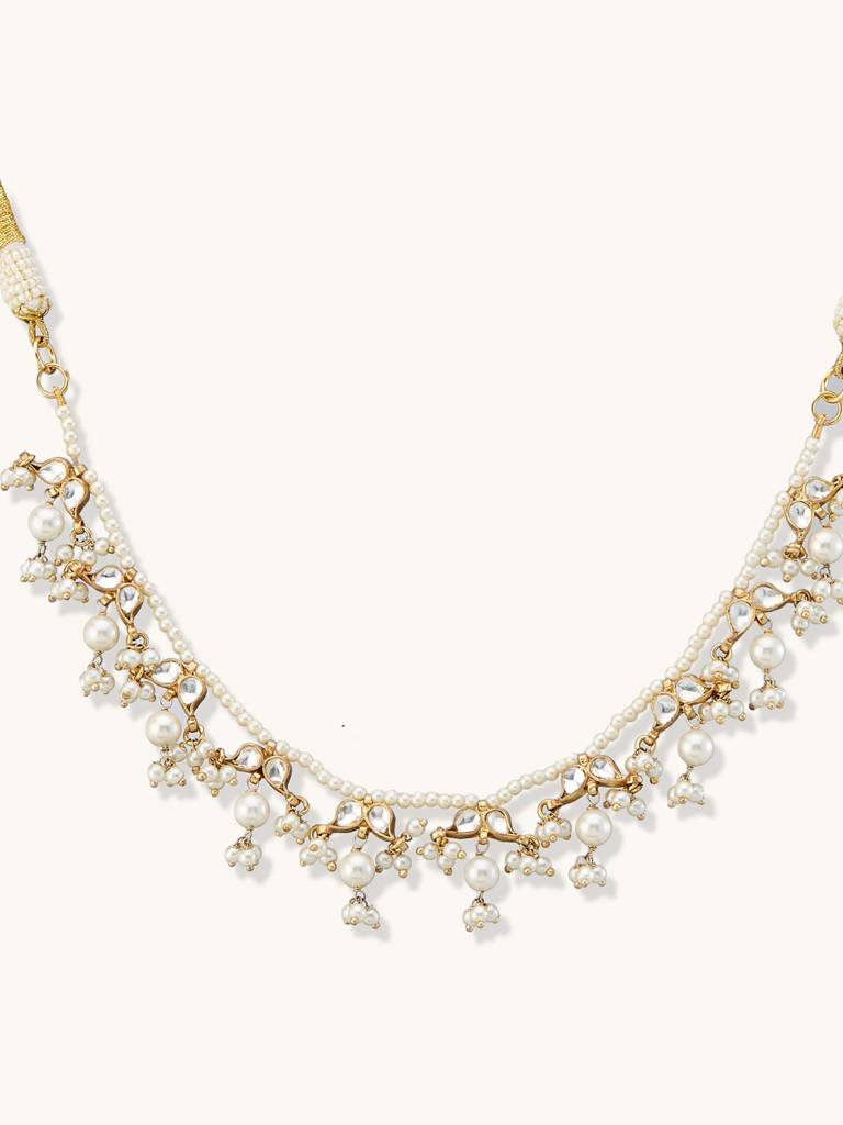22K Gold-Plated Head Band Cum Choker For Women. : YI24A0207H