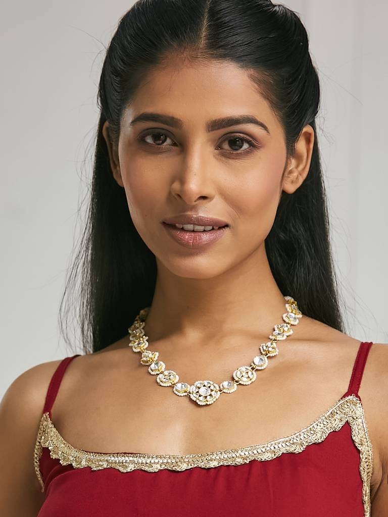 22K Gold-Plated Head Band Cum Choker. : YI24A0208H