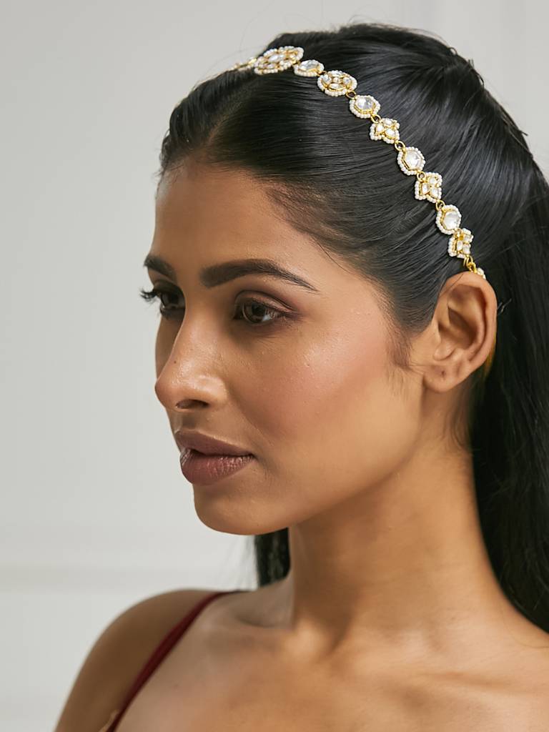 22K Gold-Plated Head Band Cum Choker. : YI24A0208H