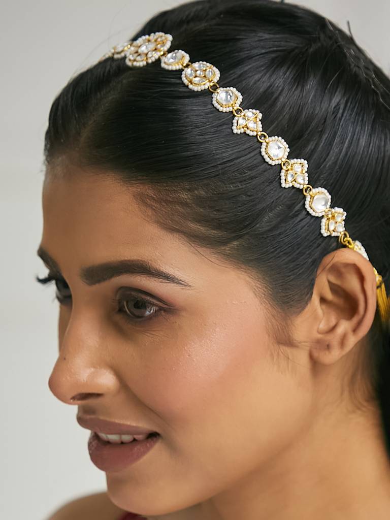 22K Gold-Plated Head Band Cum Choker. : YI24A0208H