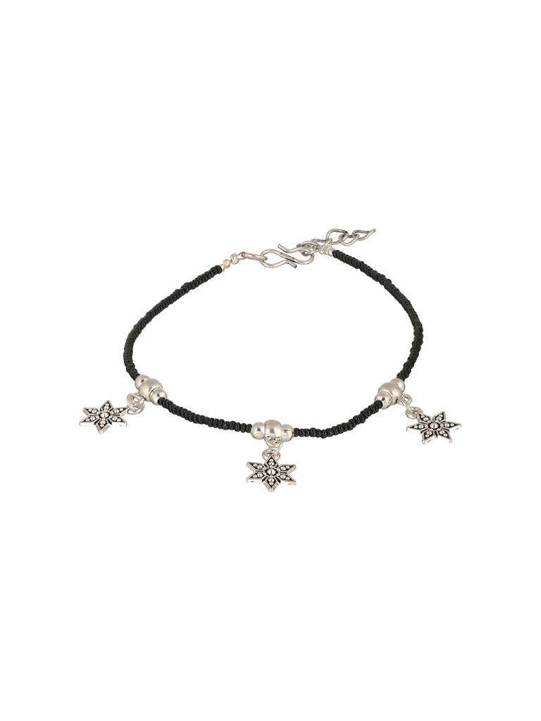 Set Of 3 Oxidised Silver Plated Payal Anklet : SJPL2013