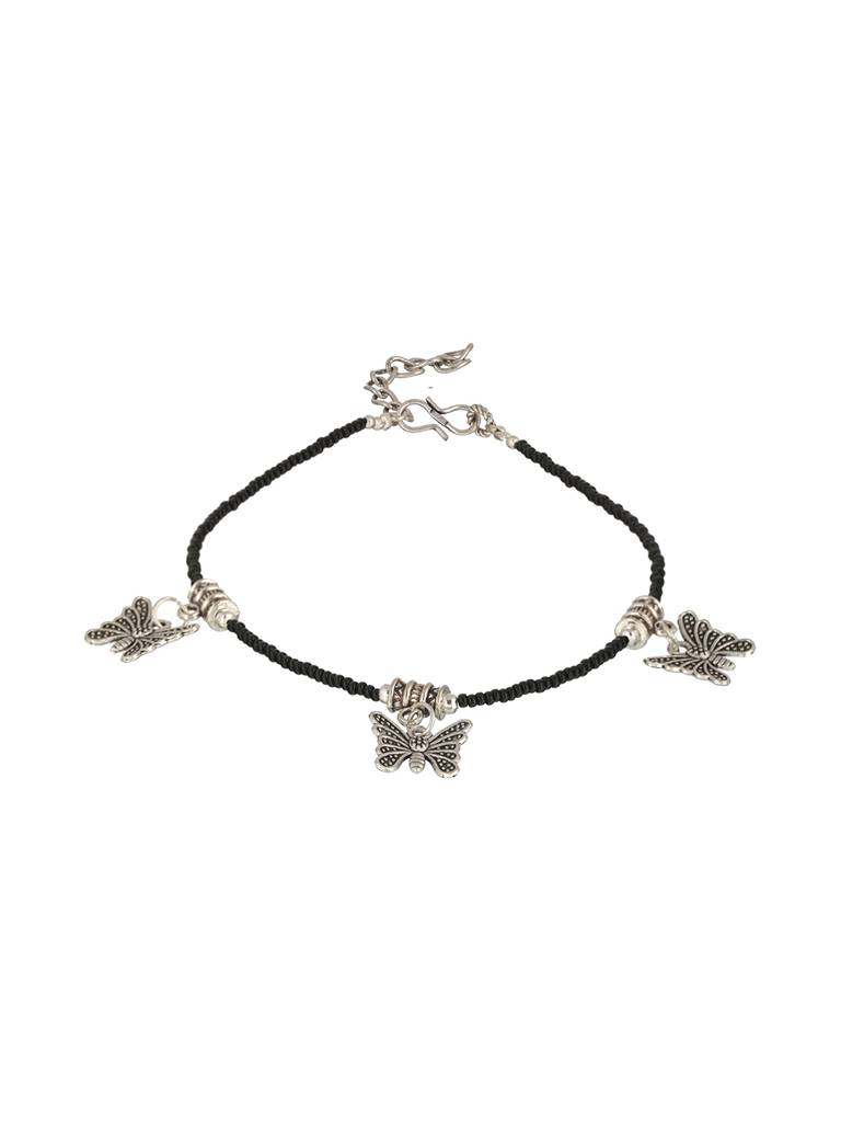 Set Of 3 Oxidised Silver Plated Payal Anklet : SJPL2013