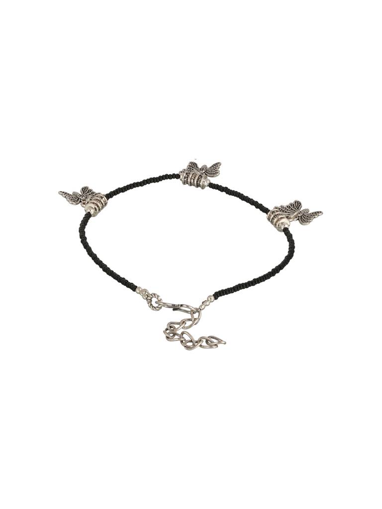 Set Of 3 Oxidised Silver Plated Payal Anklet : SJPL2013