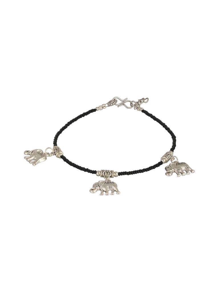 Set Of 3 Oxidised Silver Plated Payal Anklet : SJPL2013