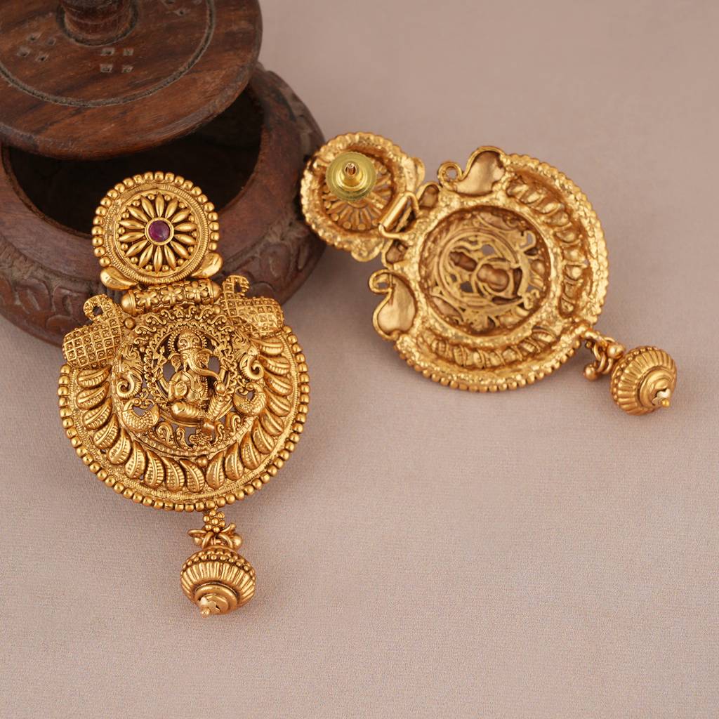 ganesha round shape earing