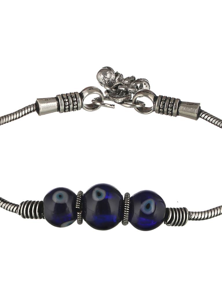 Evil Eye German Silver Anklet Payel Set Of 2 : SJPL2016