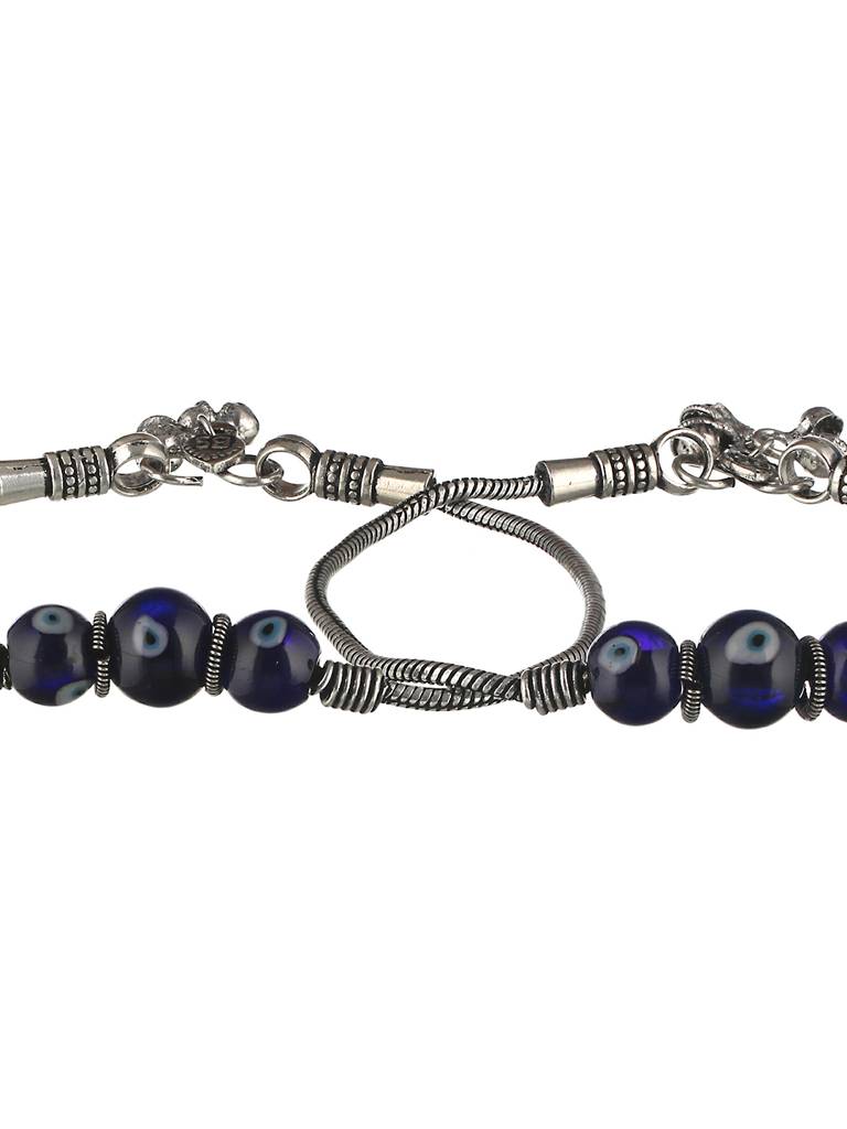 Evil Eye German Silver Anklet Payel Set Of 2 : SJPL2016