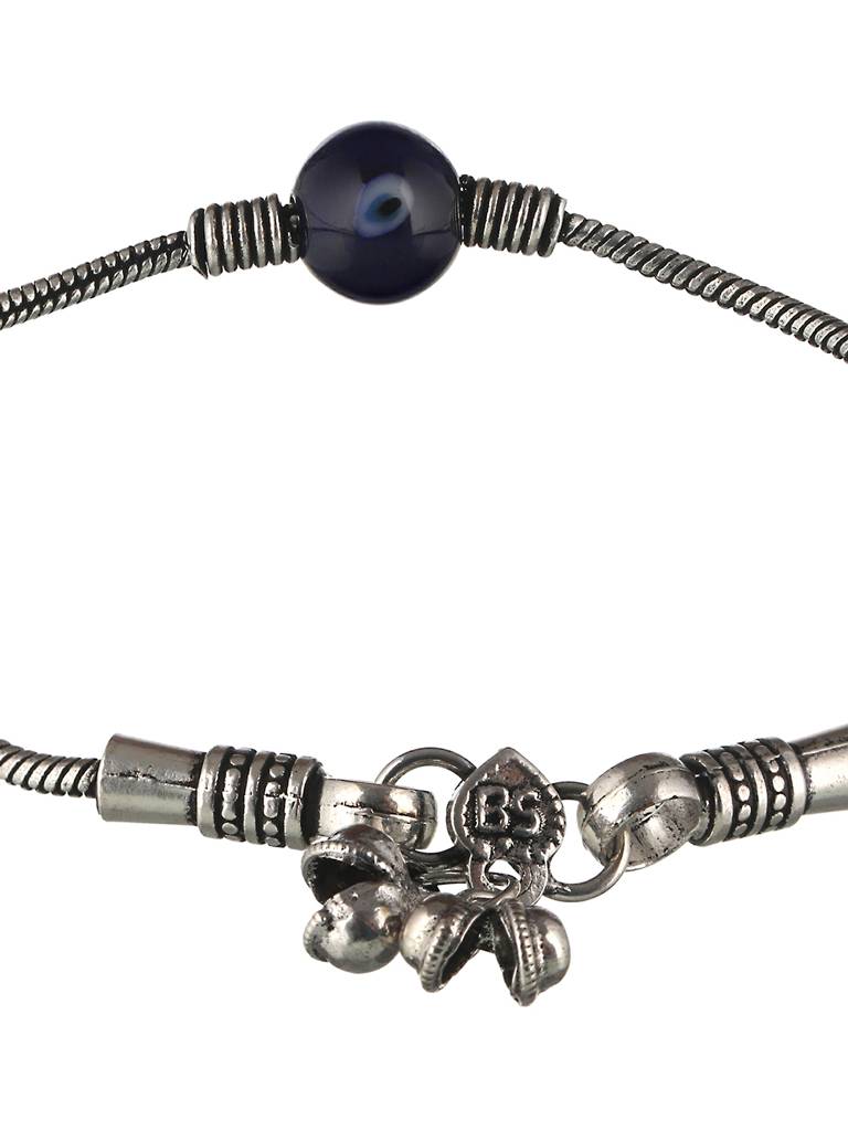 Set Of 2 Evil Eye German Silver Anklet Payel : SJPL2017