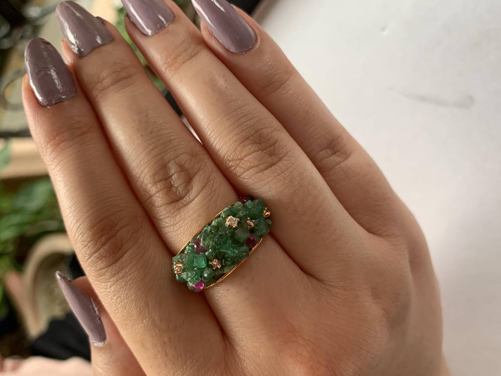 Bubble Emerald Ring : NH-RNG-02-BUBB-EM