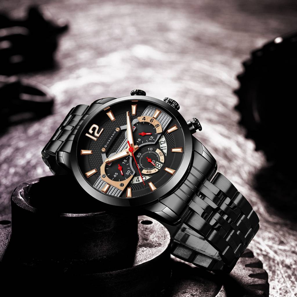 Giordano Analog Wrist Watch For Men Stylish Metal Strap With Water Resistant Multifuntion Mechanism Watch Gz-50032 : GZ-50032-22