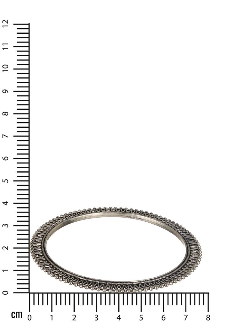 Set Of 6 Oxidised Silver-Plated Oxidised Bangles Set -Ba-Js23-60061 : BA-JS23-60061