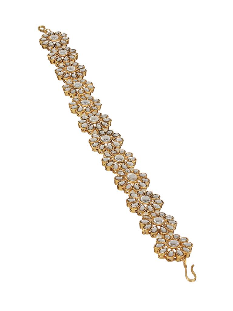 Gold-Plated Kundan Studded Mathapatti : MPT-JS23-10012