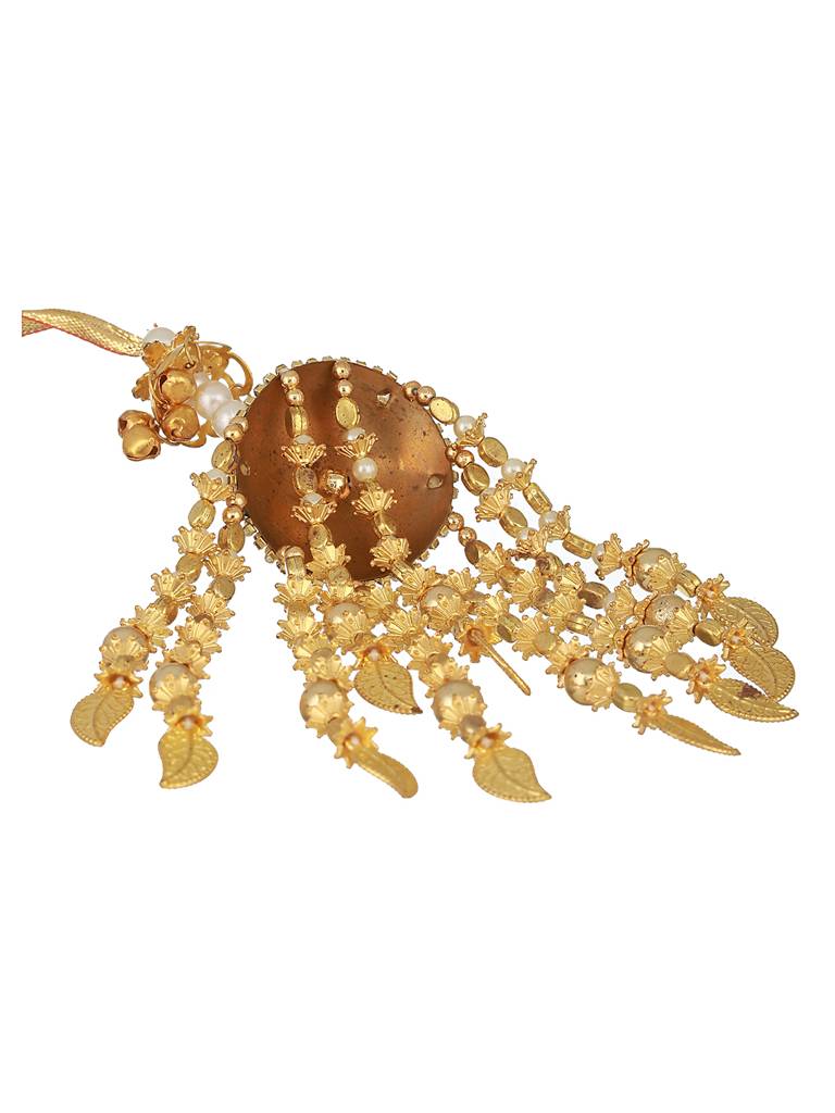 Set Of 2 Gold-Plated Stone Studded & Beaded Kaleera : JS23-KAL003