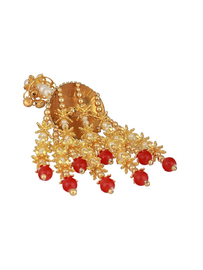 Set Of 2 Gold-Plated Stone-Studded & Beaded Kaleera : JS23-KAL002