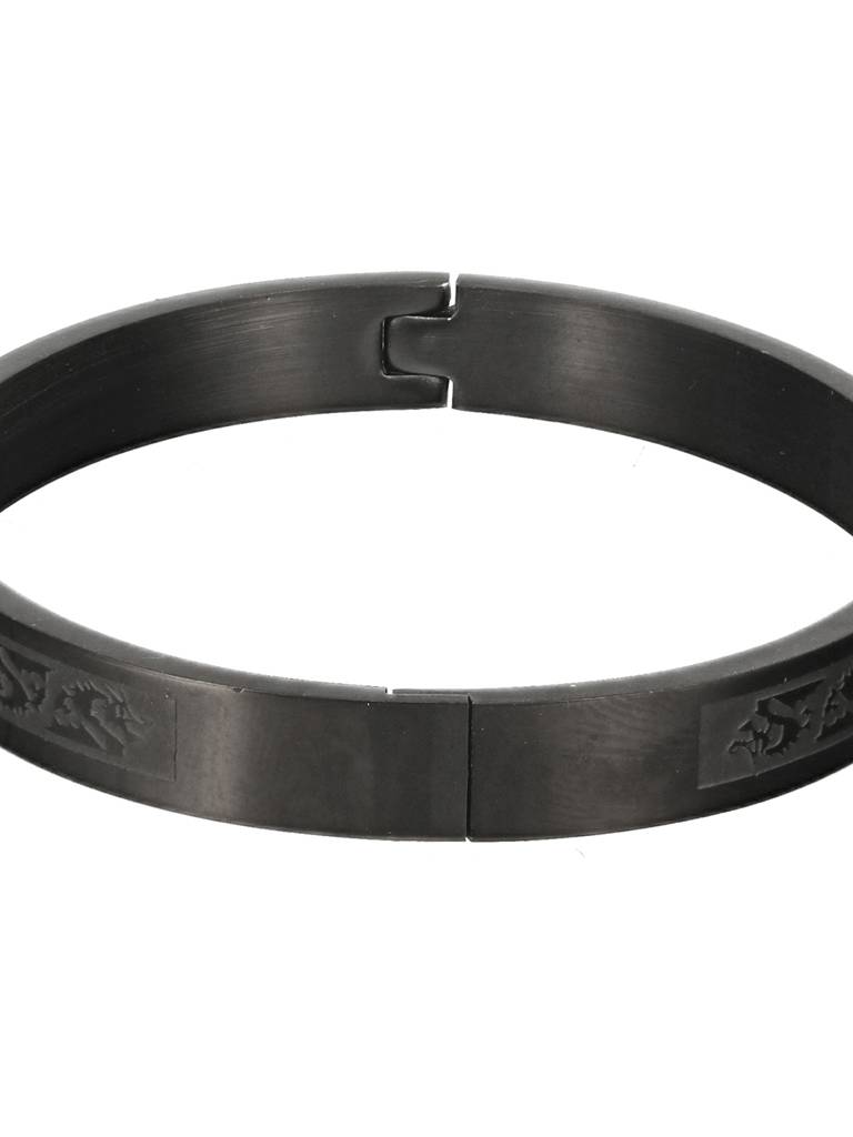 Men Stainless Steel Dragon Print Kada Bracelet : JSMBR35