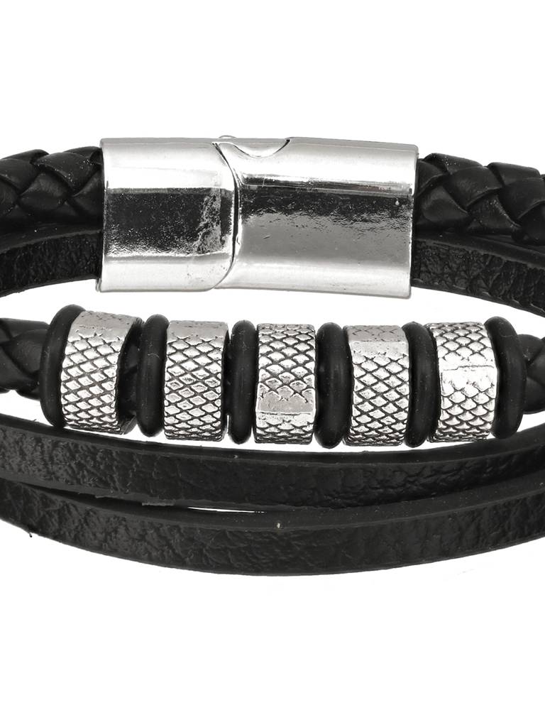 Men Leather Multistrand Bracelet : JSMBR42