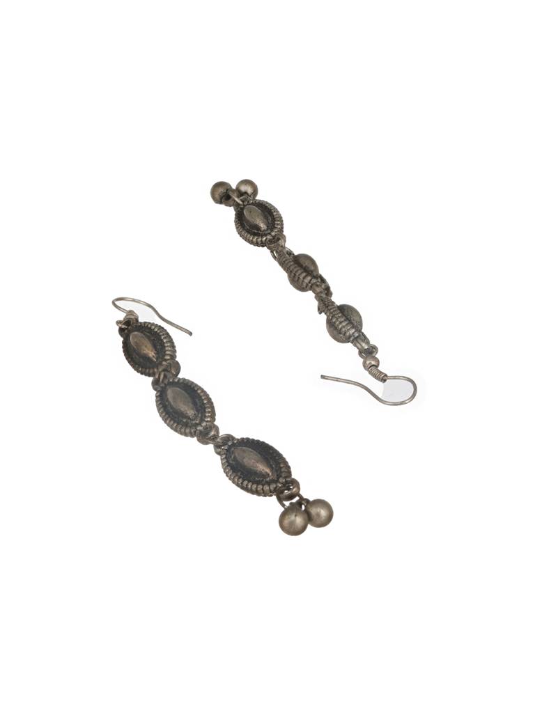 Metallic Silver Plated & Beaded Oxidized Jewellery Set : NL-JS24-40376