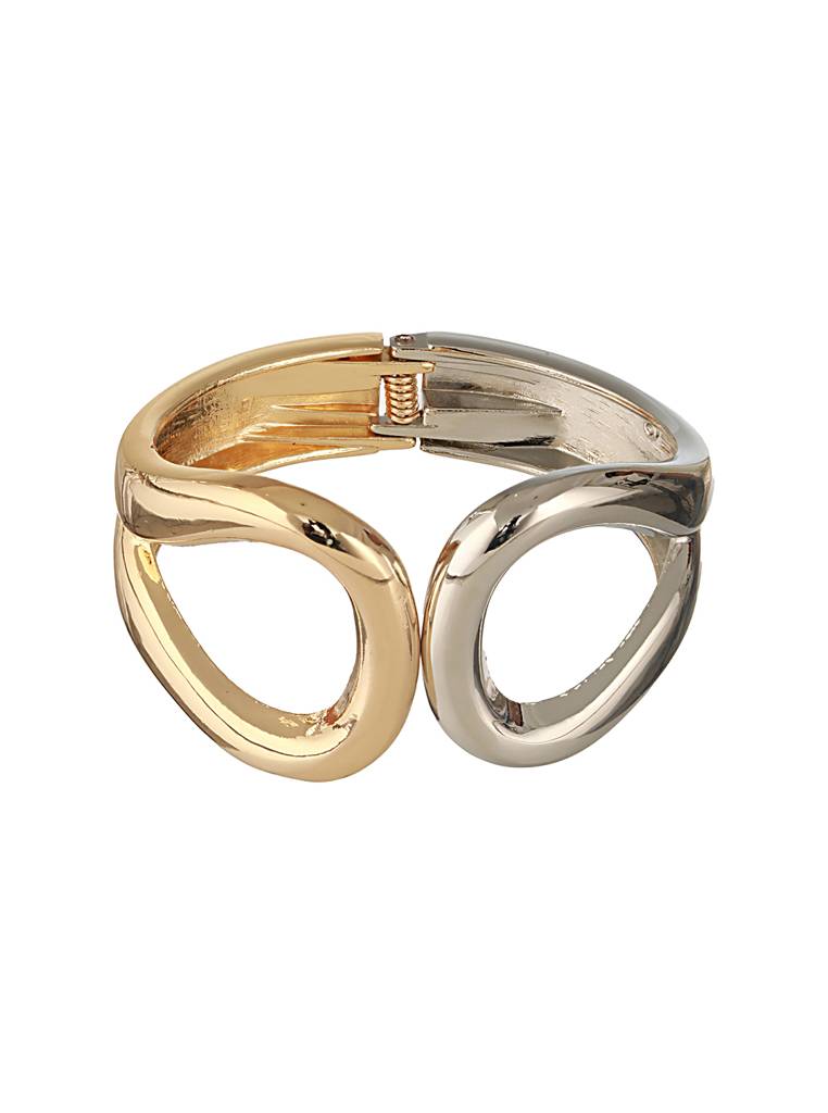 Anti-Tarnish18K Dual Toned Quirky Kada Cuff Bracelet : STBR8101