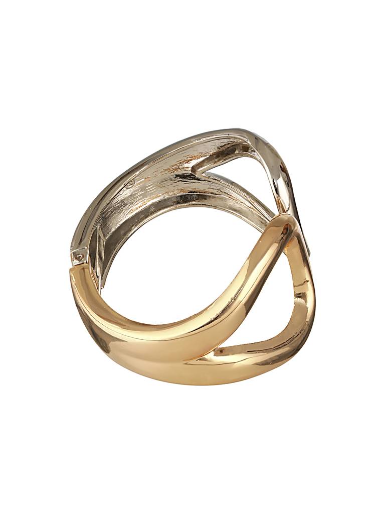 Anti-Tarnish18K Dual Toned Quirky Kada Cuff Bracelet : STBR8101