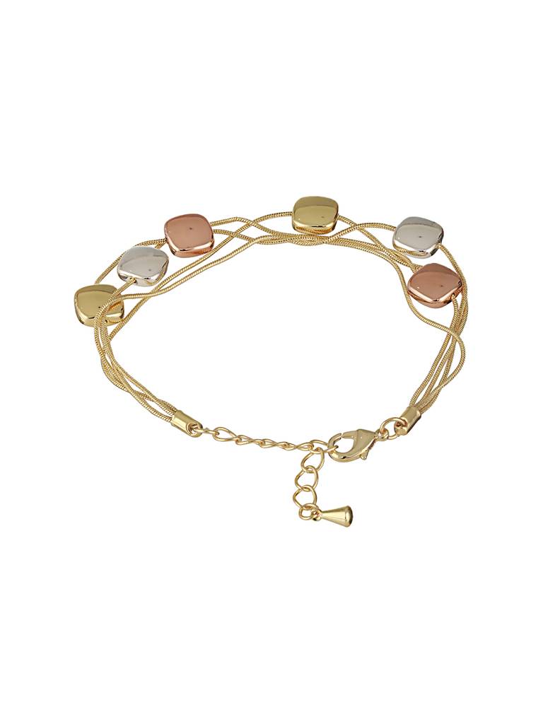 Anti-Tarnish18K Gold Plated Chunky Charm Stack Link Chain Bracelet : STBR8112