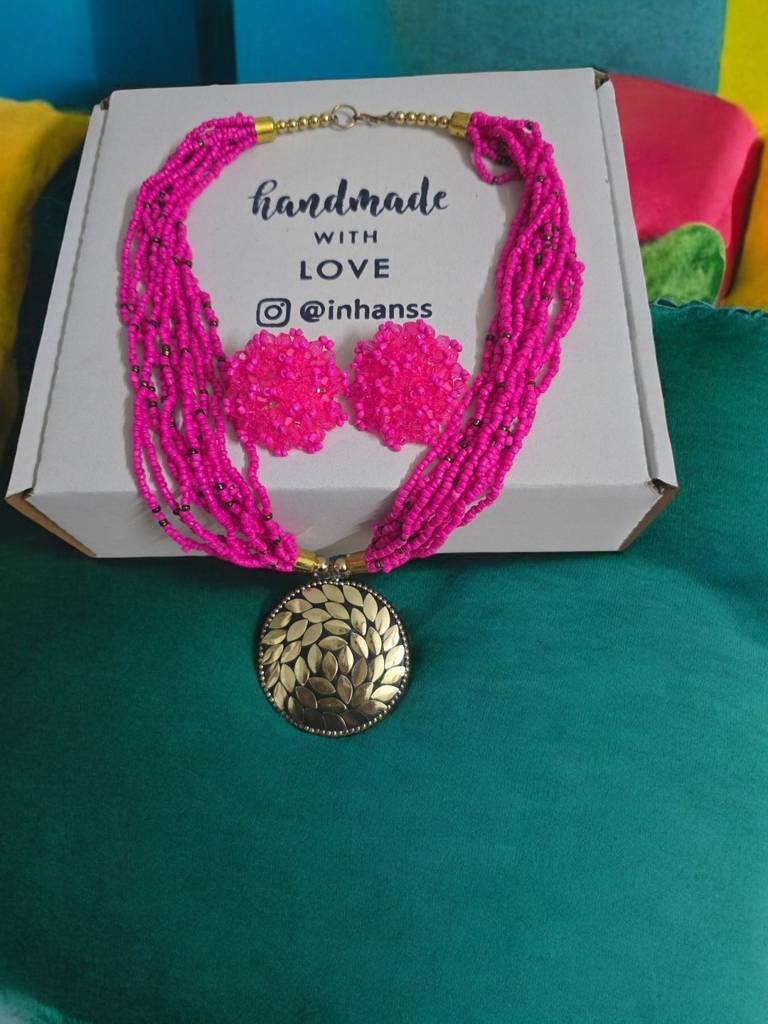 All-Day Statement Beaded Necklace Set : BDE-HOP-TBOL-NWE-140